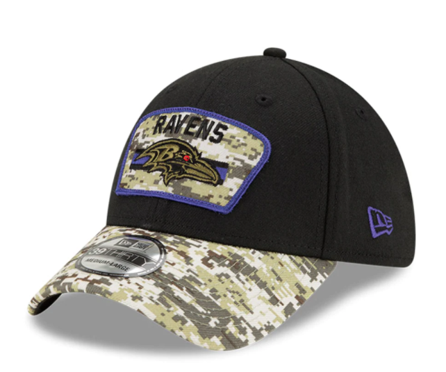Baltimore Ravens New Era  Salute to Service Sideline 39THIRTY Hat - Black/Camo