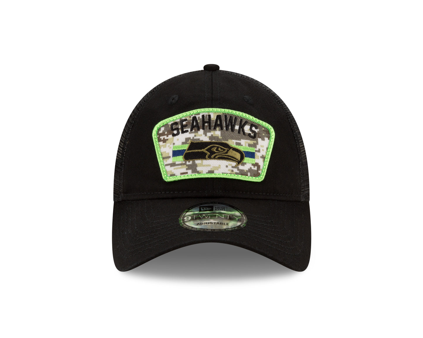 Seattle Seahawks New Era Salute to Service 9Twenty Adjustable Hat- Black