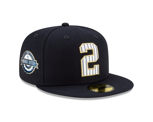 New York Yankees New Era Pinned #2 Jeter 59Fifty Fitted Hat - Blue