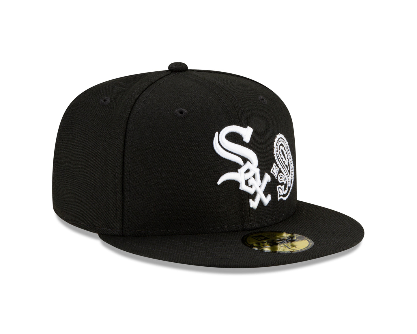 Chicago White Sox New Era Paisley Patchwork Undervisor 59FIFTY Fitted Hat - Black