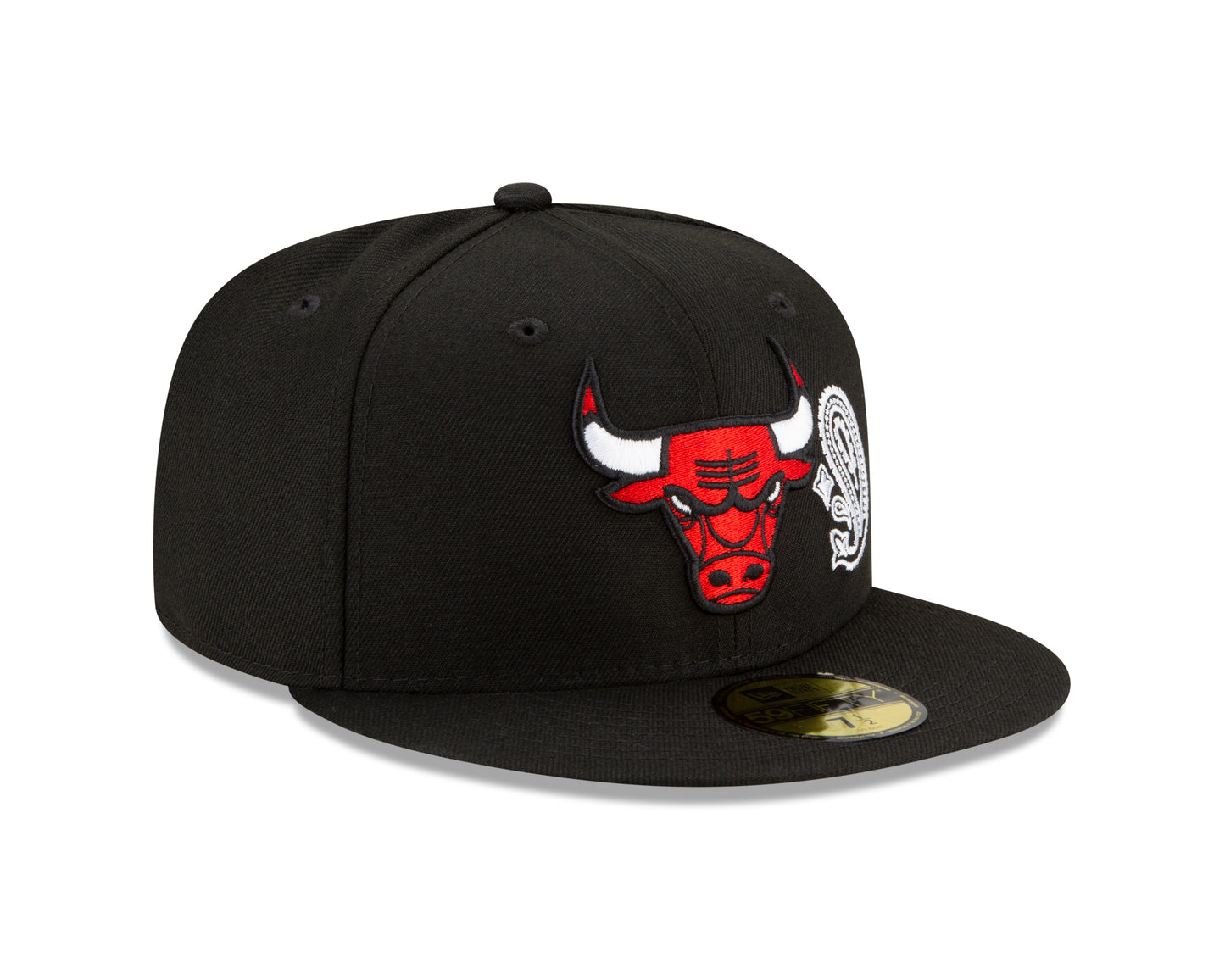 Chicago Bulls New Era Paisley Patchwork Undervisor 59FIFTY Fitted Hat - Black