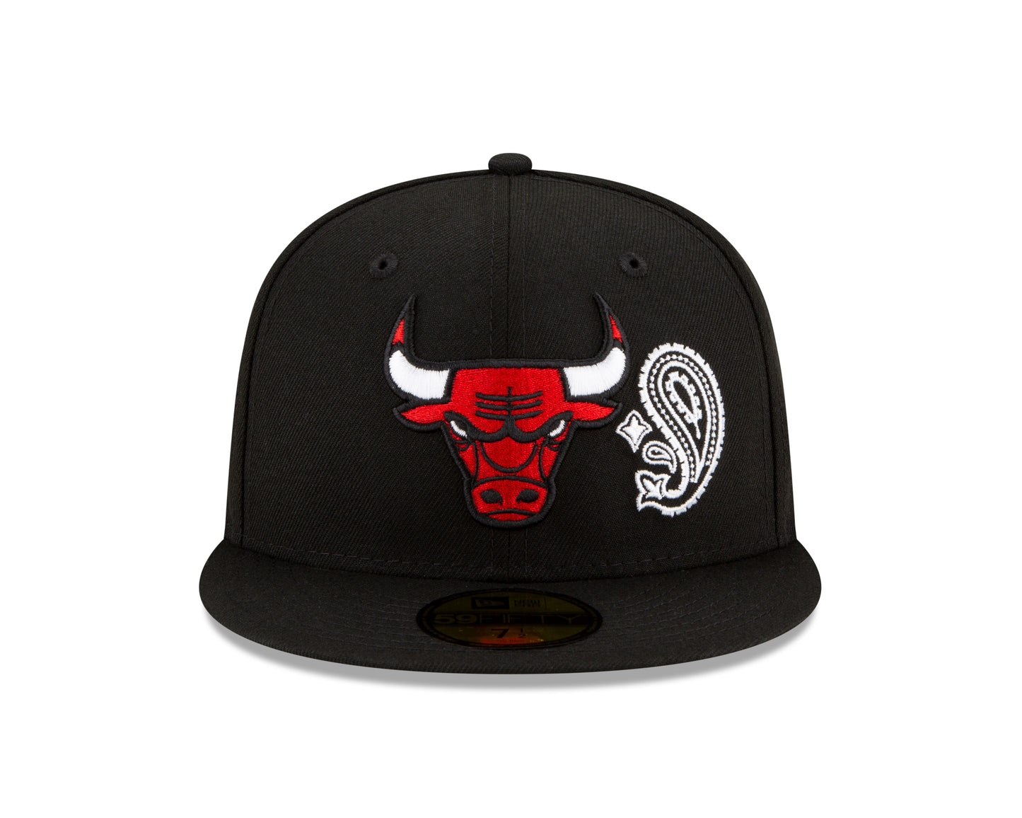 Chicago Bulls New Era Paisley Patchwork Undervisor 59FIFTY Fitted Hat - Black