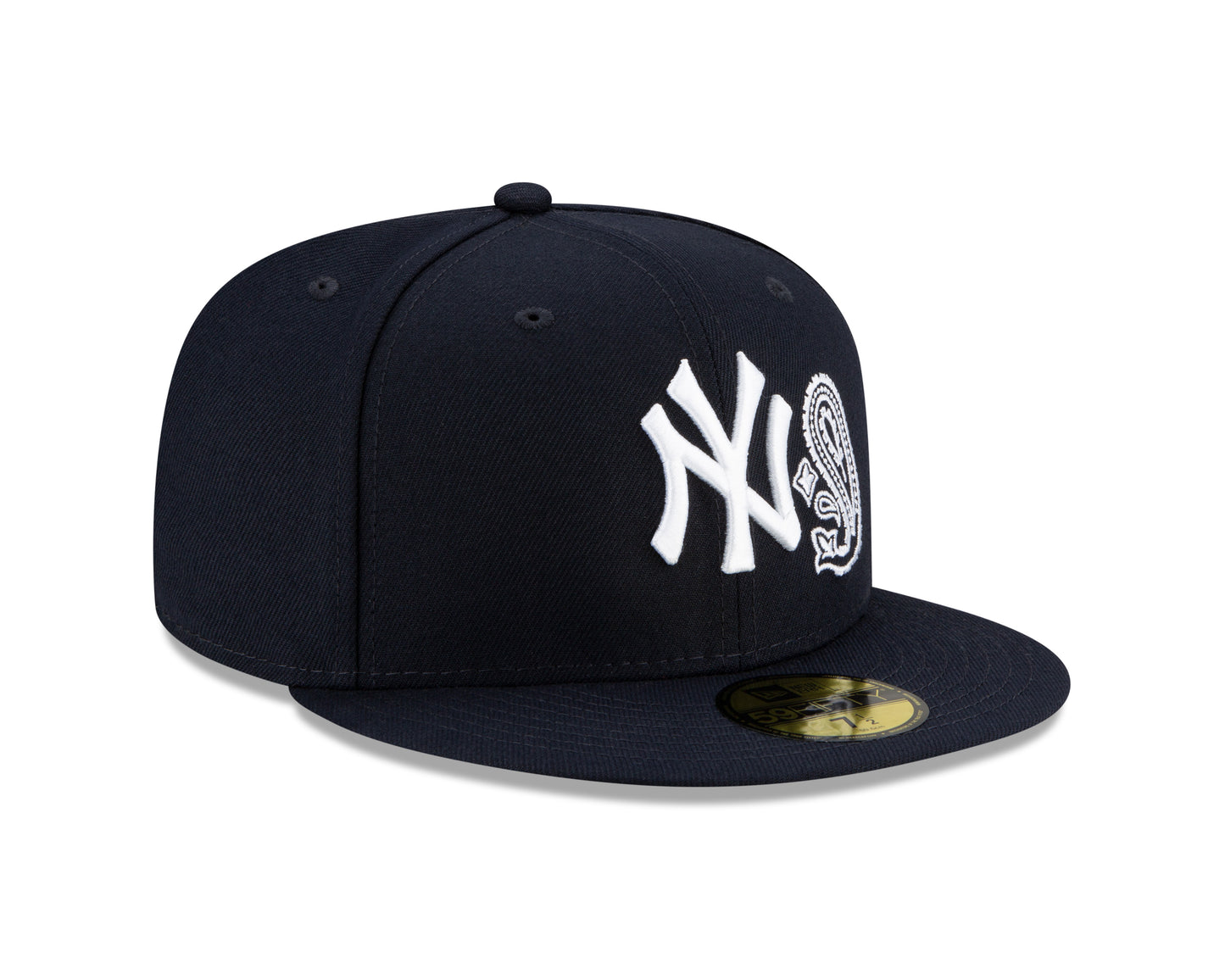 New York Yankees New Era Paisley Patchwork Undervisor 59FIFTY Fitted Hat - Navy