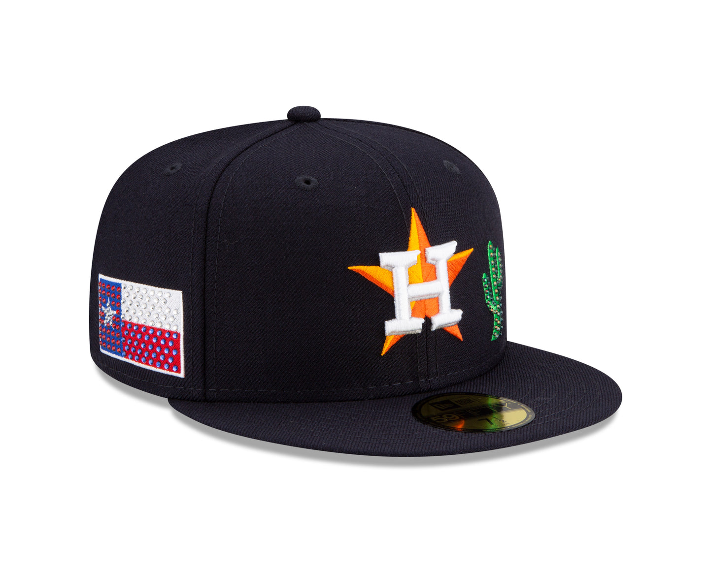 Houston Astros New Era Crystal Icons Rhinestone 59FIFTY Fitted Hat - Navy