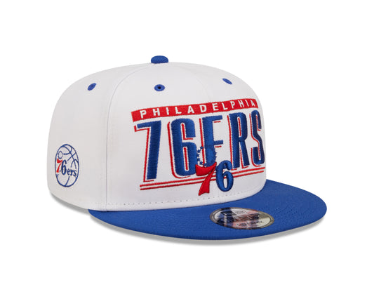 Philadelphia 76ers New Era Retro Title White / Royal 9FIFTY Snap Back Hat
