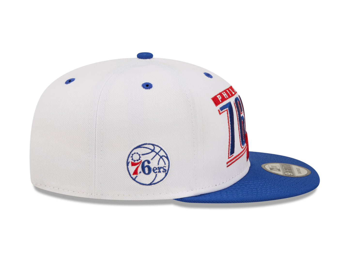 Philadelphia 76ers New Era Retro Title White / Royal 9FIFTY Snap Back Hat