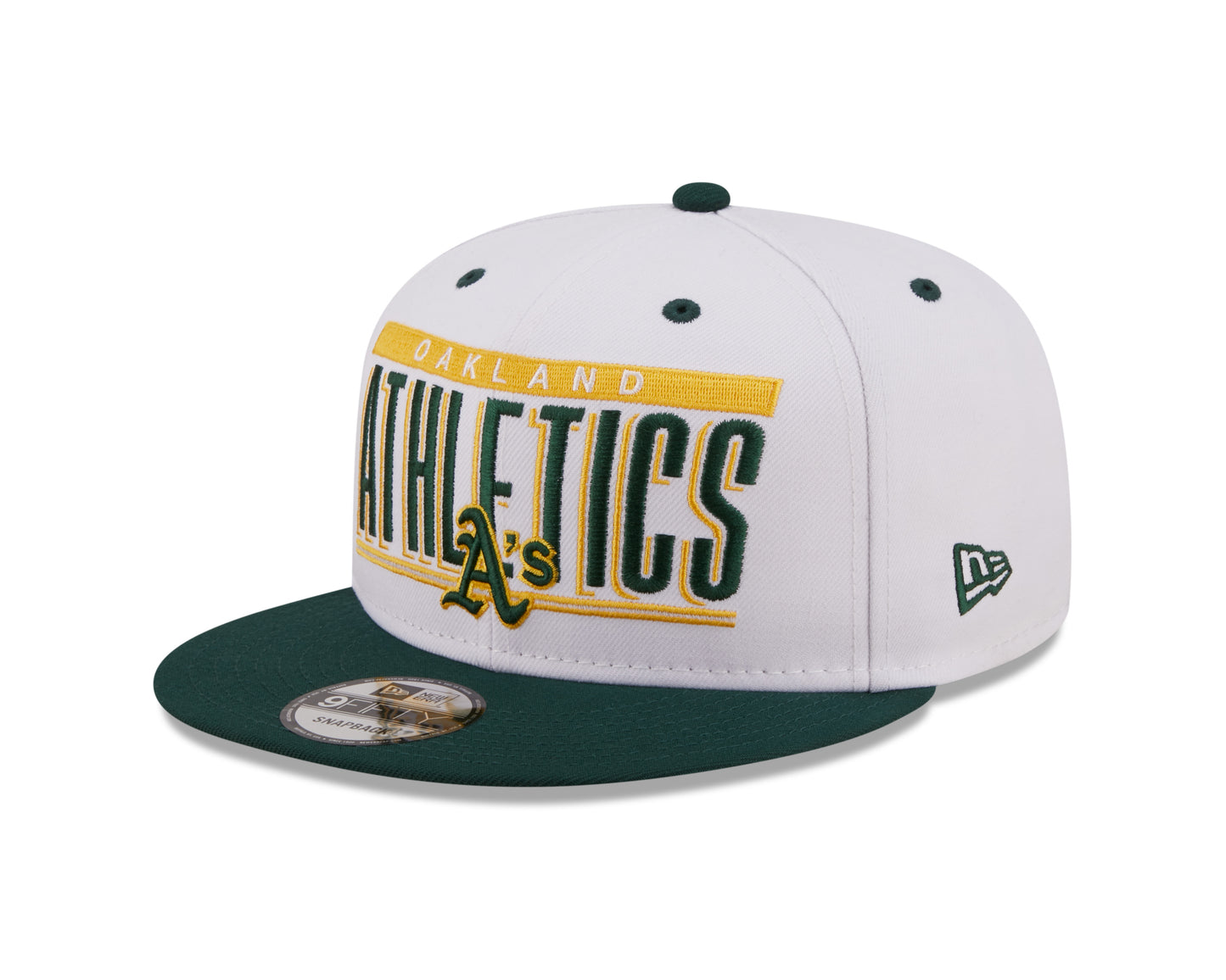 Oakland Athletics New Era Retro Title 9FIFTY Snapback Hat - White/