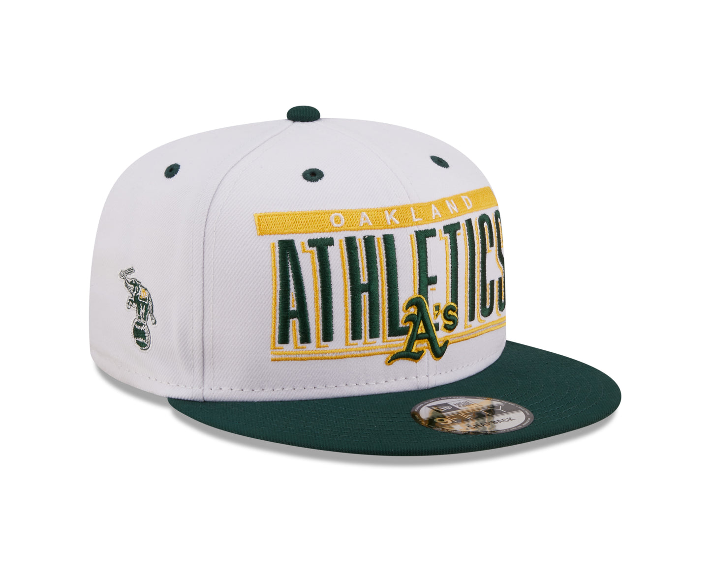 Oakland Athletics New Era Retro Title 9FIFTY Snapback Hat - White/