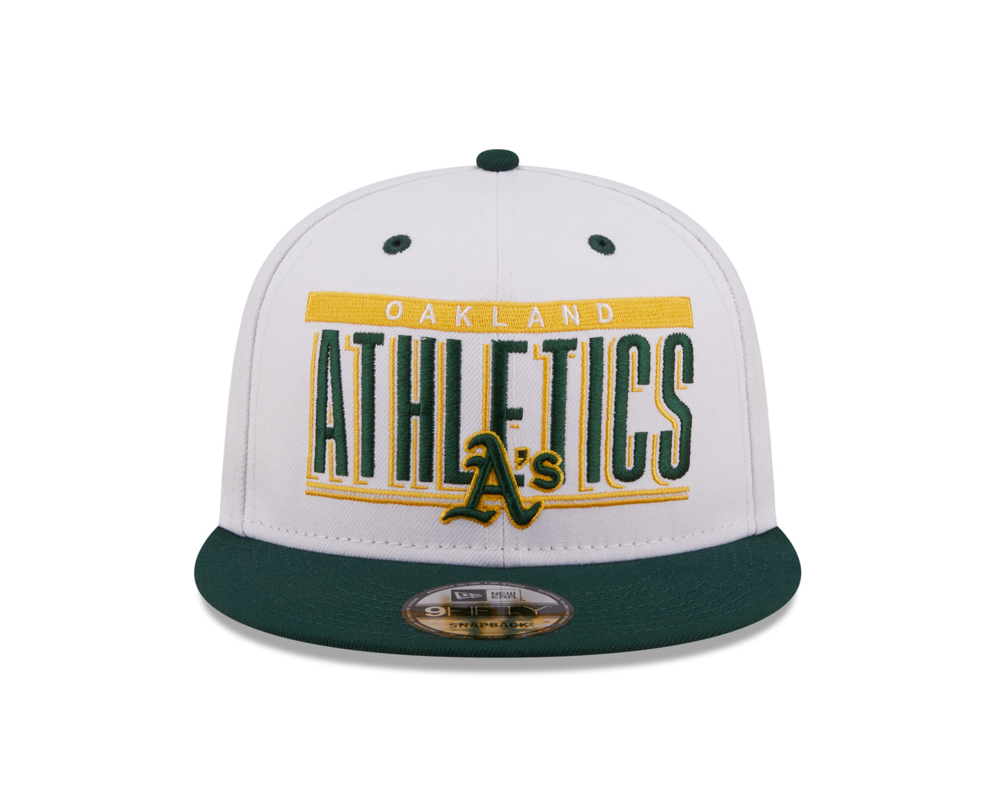 Oakland Athletics New Era Retro Title 9FIFTY Snapback Hat - White/