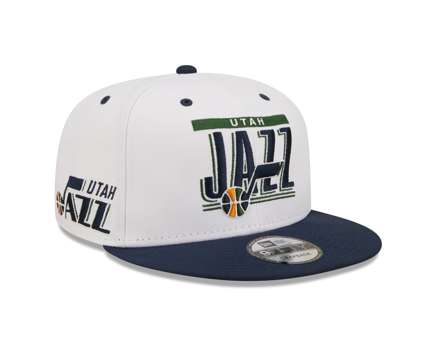 Utah Jazz New Era Retro Title White / Navy 9FIFTY Snap Back Hat