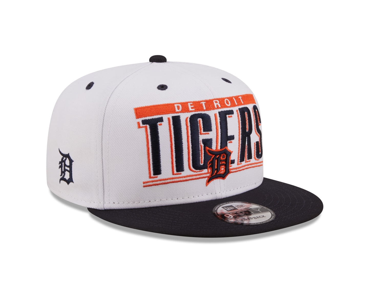 Detroit Tigers New Era Retro Title 9FIFTY Snapback Hat - White/Navy