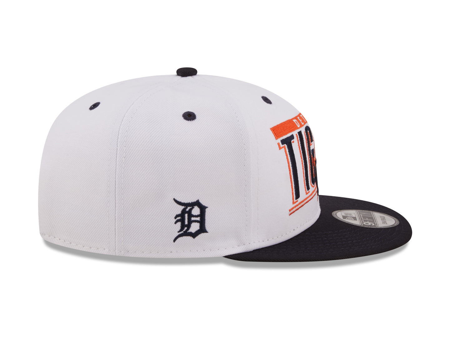 Detroit Tigers New Era Retro Title 9FIFTY Snapback Hat - White/Navy