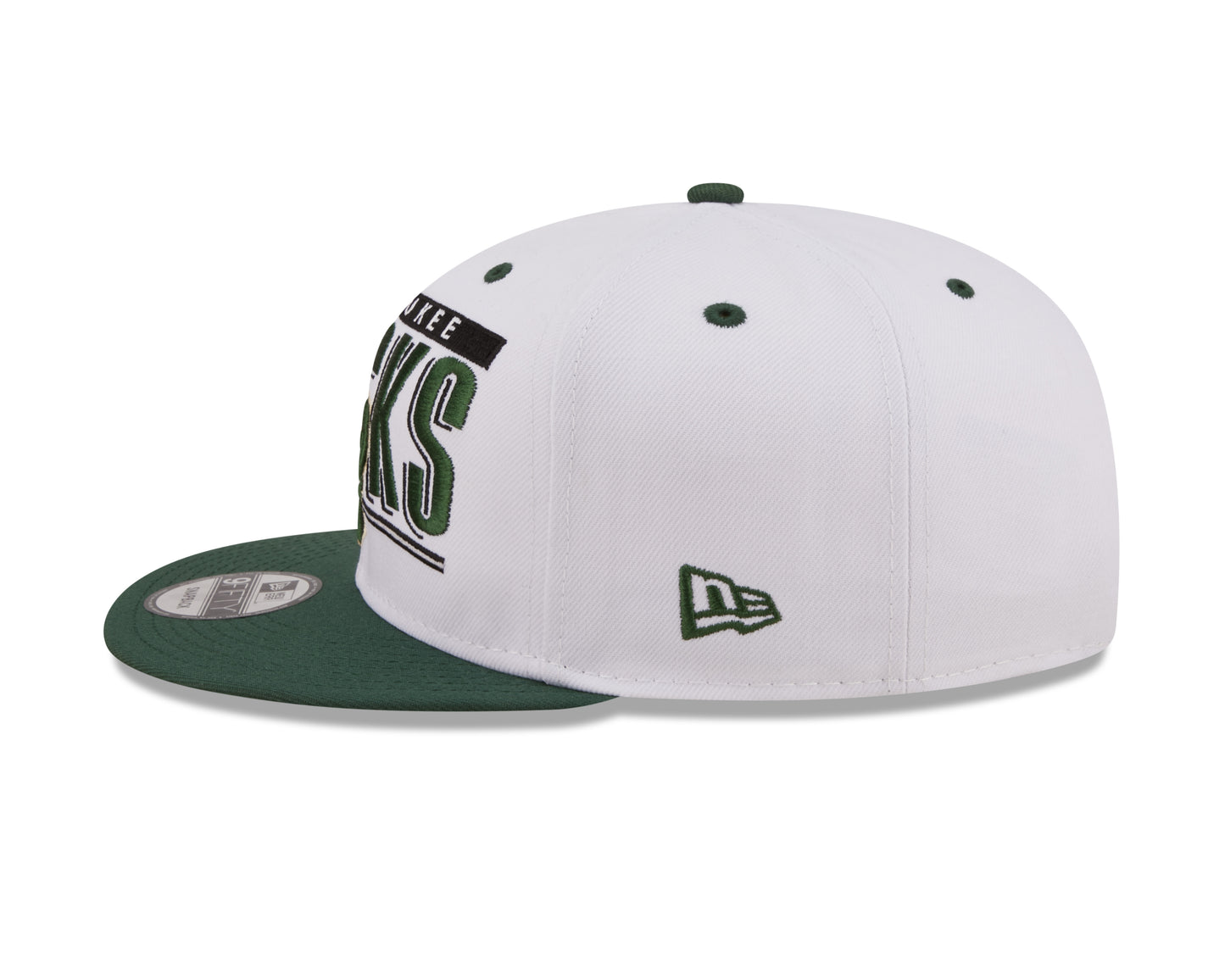 Milwaukee Bucks New Era Retro Title White / Green 9FIFTY Snap Back Hat