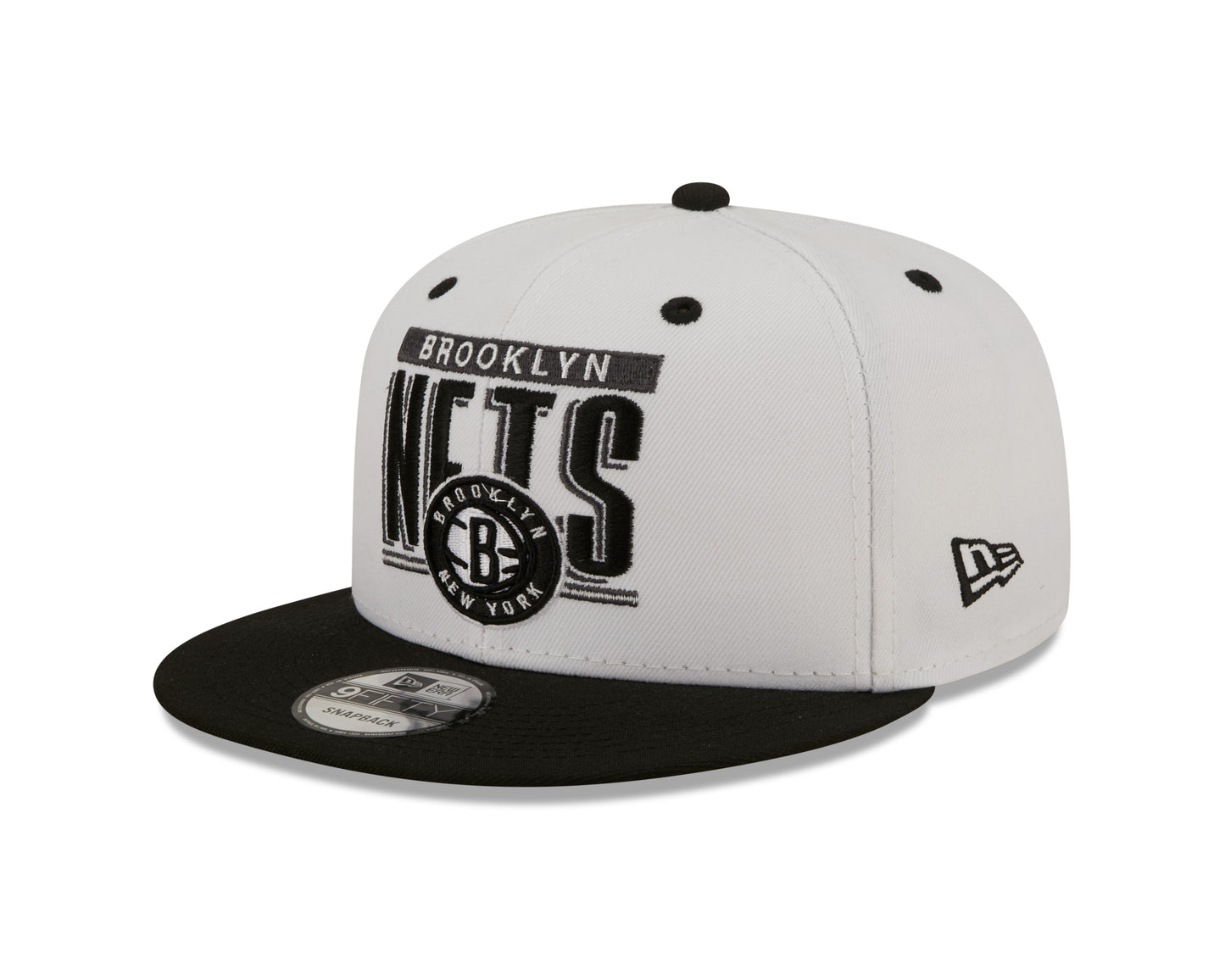 Brooklyn Nets New Era Retro Title White / Black 9FIFTY Snap Back Hat