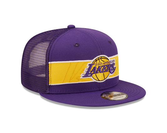 Los Angeles Lakers New Era Purple Tonal Band Trucker Mesh 9FIFTY Snapback Hat