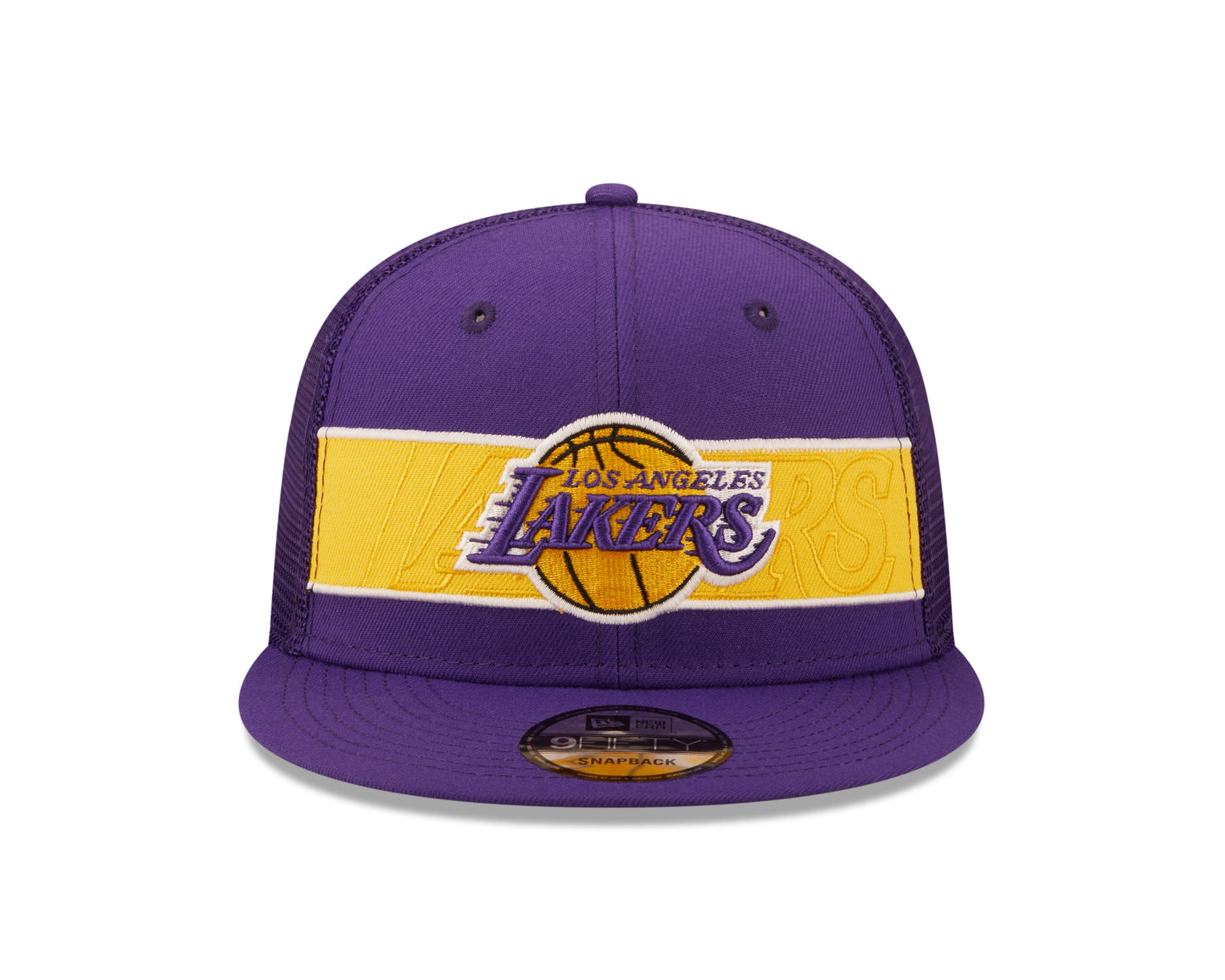 Los Angeles Lakers New Era Purple Tonal Band Trucker Mesh 9FIFTY Snapback Hat