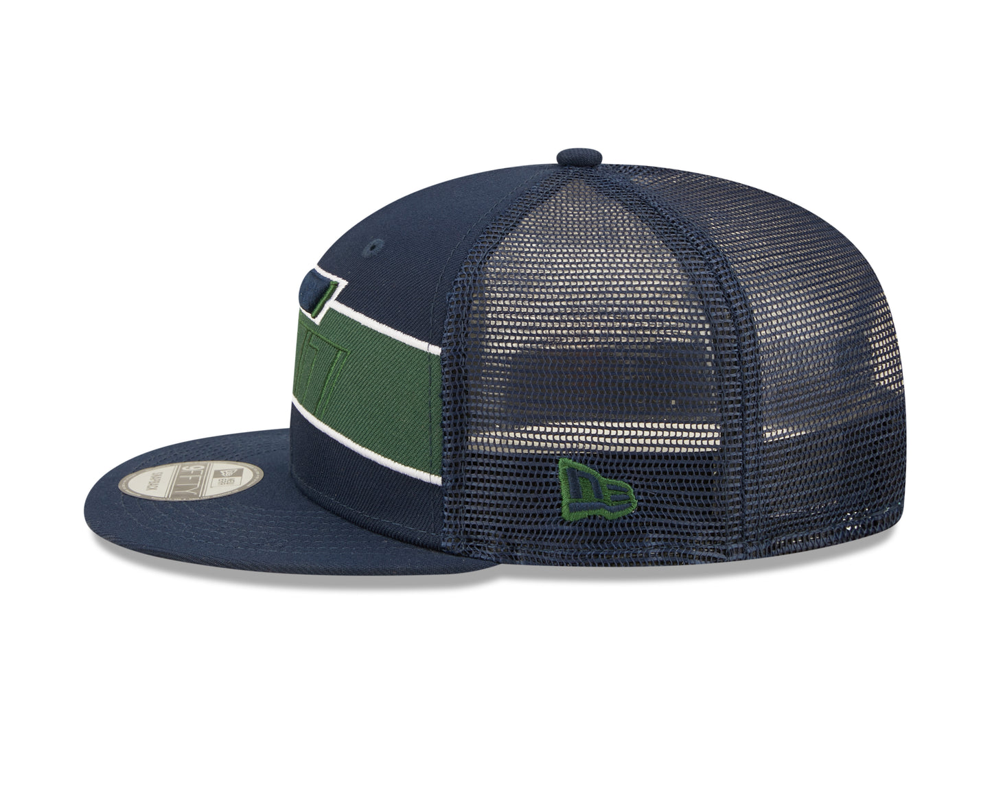 Utah Jazz New Era Blue Tonal Band Trucker Mesh 9FIFTY Snapback Hat