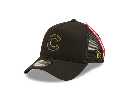 Chicago Cubs New Era x Alpha Industries A-Frame 9FORTY Trucker Snapback