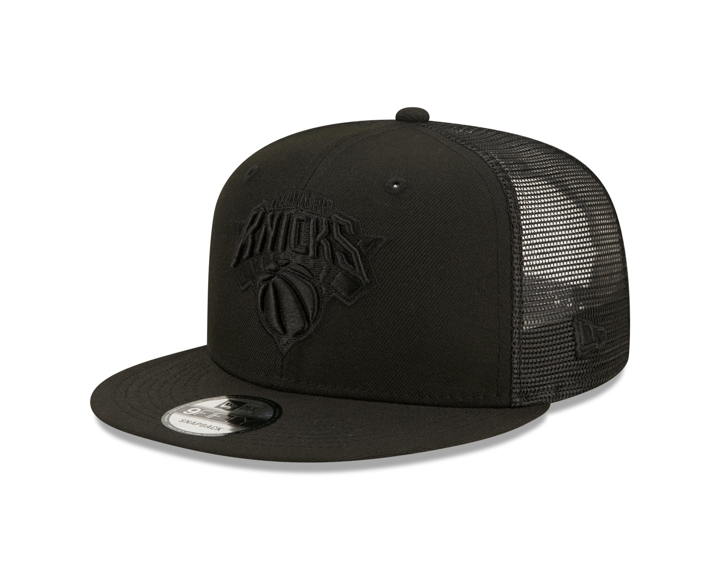 New York Knicks New Era Black & Black Classic Trucker Mesh 9Fifty Hat