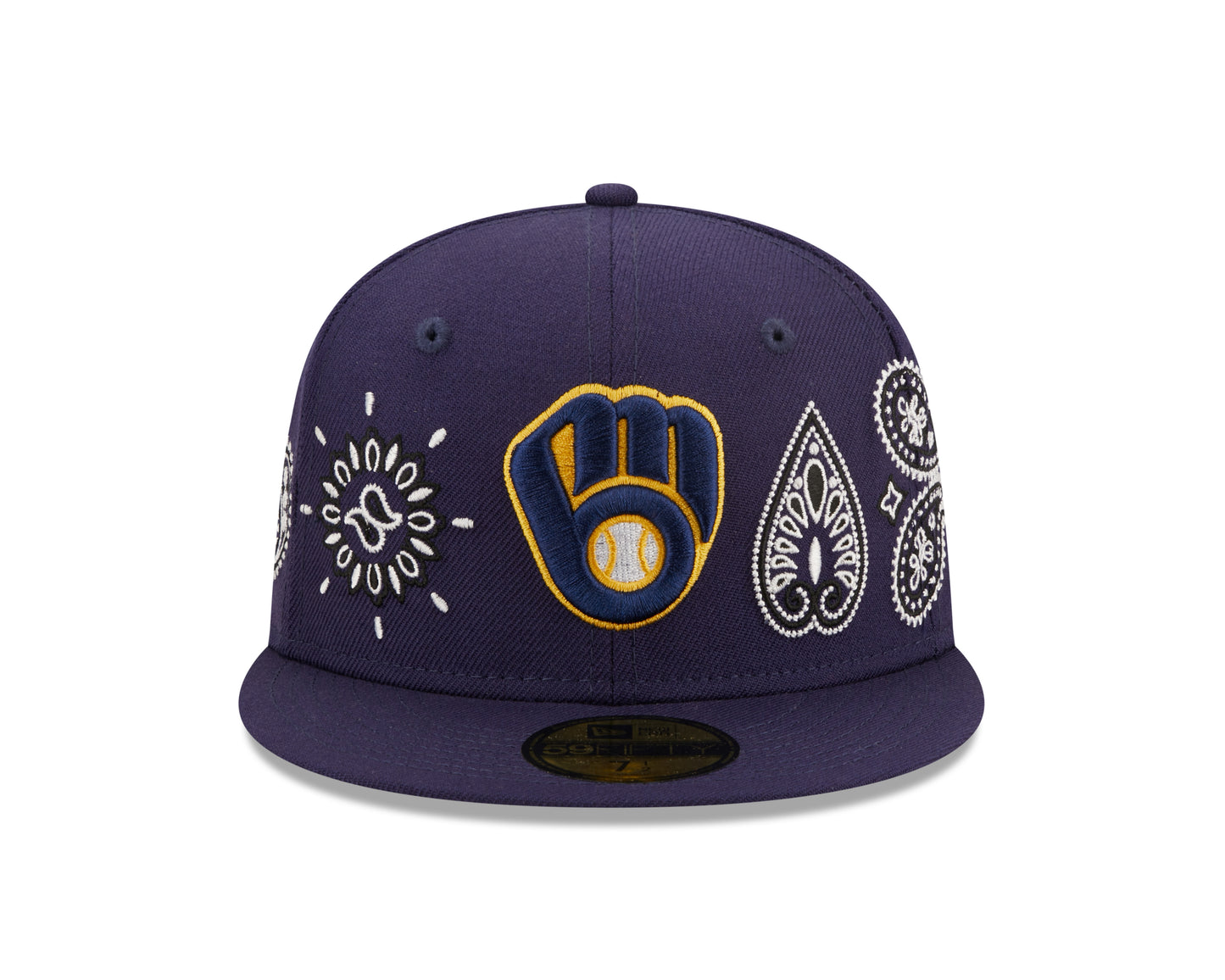Milwaukee Brewers All Over Print Paisley 59Fifty Fitted Hat