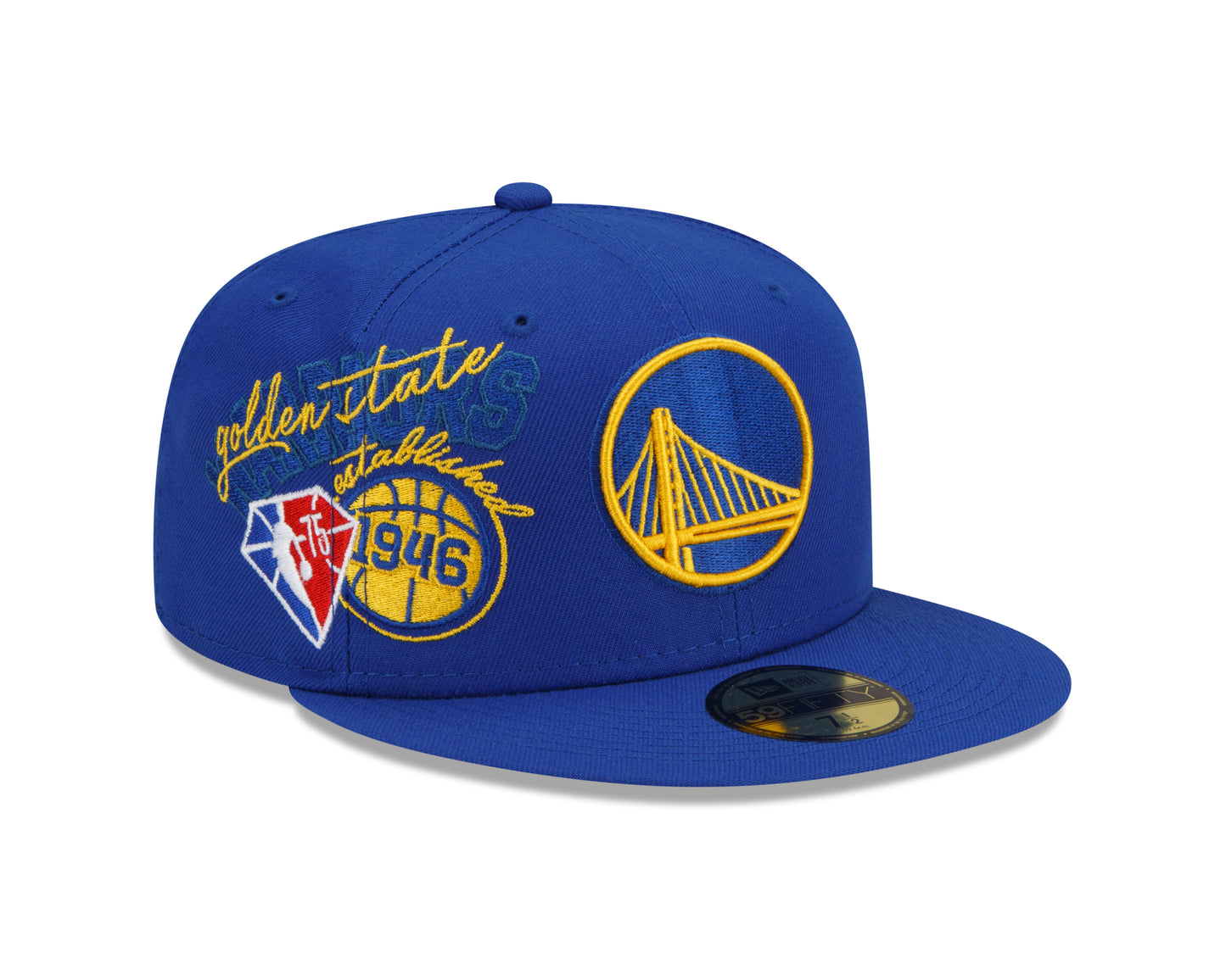 Golden State Warriors New Era Back Half Team 59FIFTY Fitted Hat - Blue