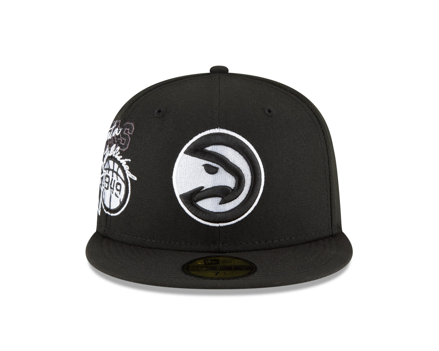Atlanta Hawks New Era Black and White Back Half 59fifty Fitted Hat