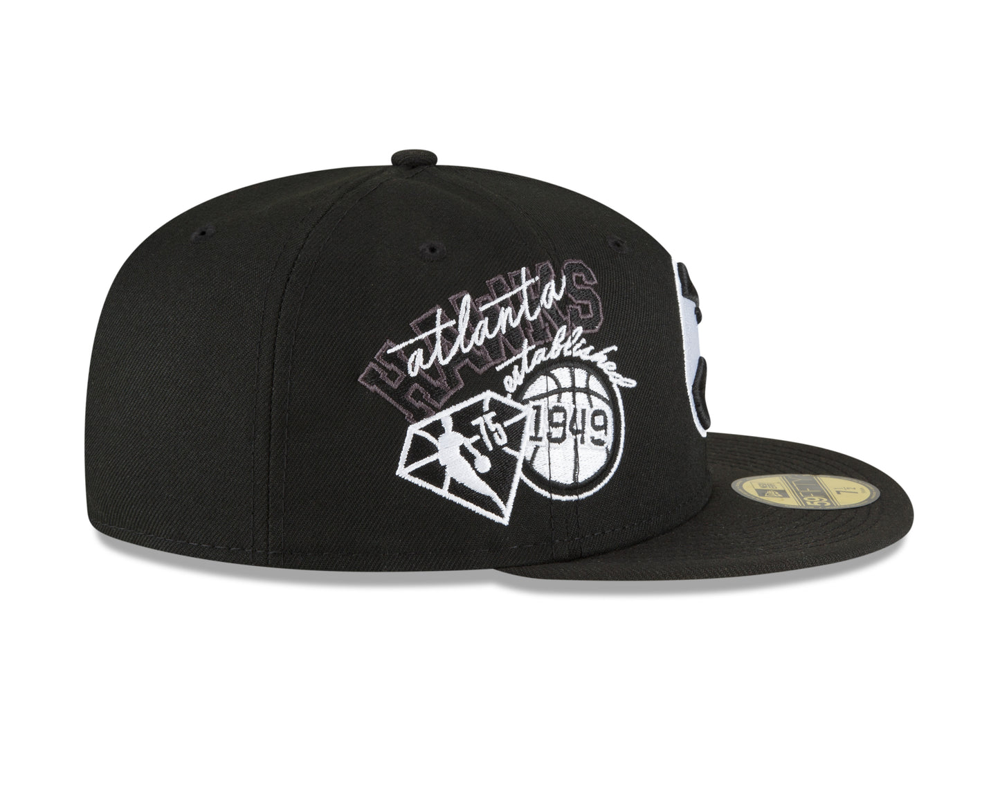 Atlanta Hawks New Era Black and White Back Half 59fifty Fitted Hat