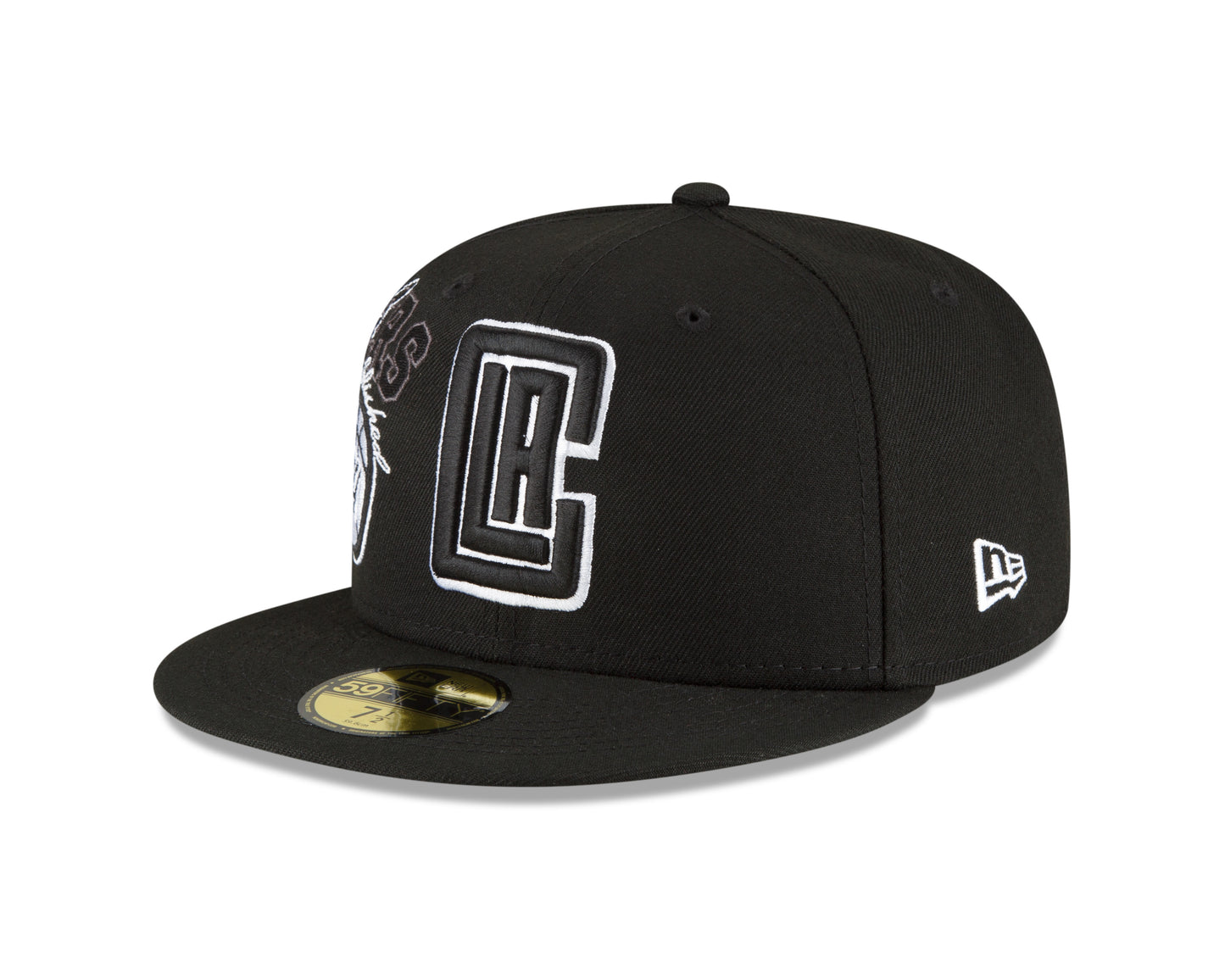 Los Angeles Clippers New Era Black and White Back Half 59fifty Fitted Hat