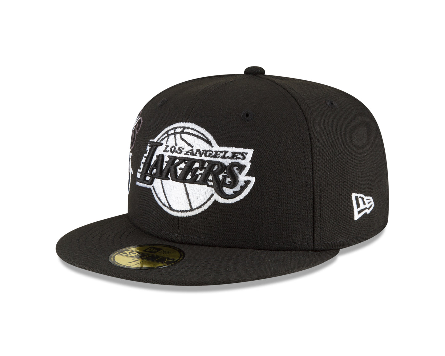 Los Angeles Lakers New Era Black and White Back Half 59fifty Fitted Hat