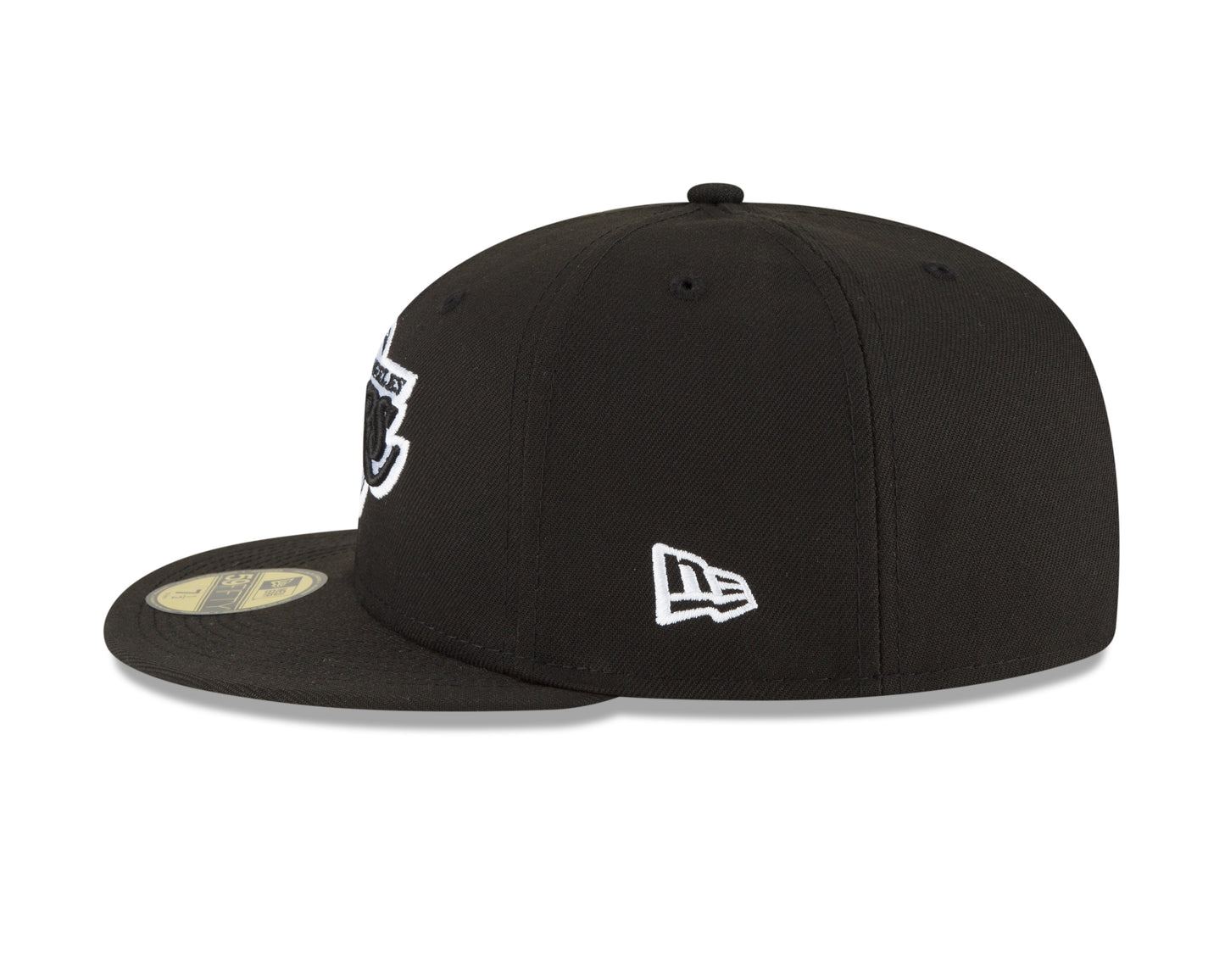 Los Angeles Lakers New Era Black and White Back Half 59fifty Fitted Hat