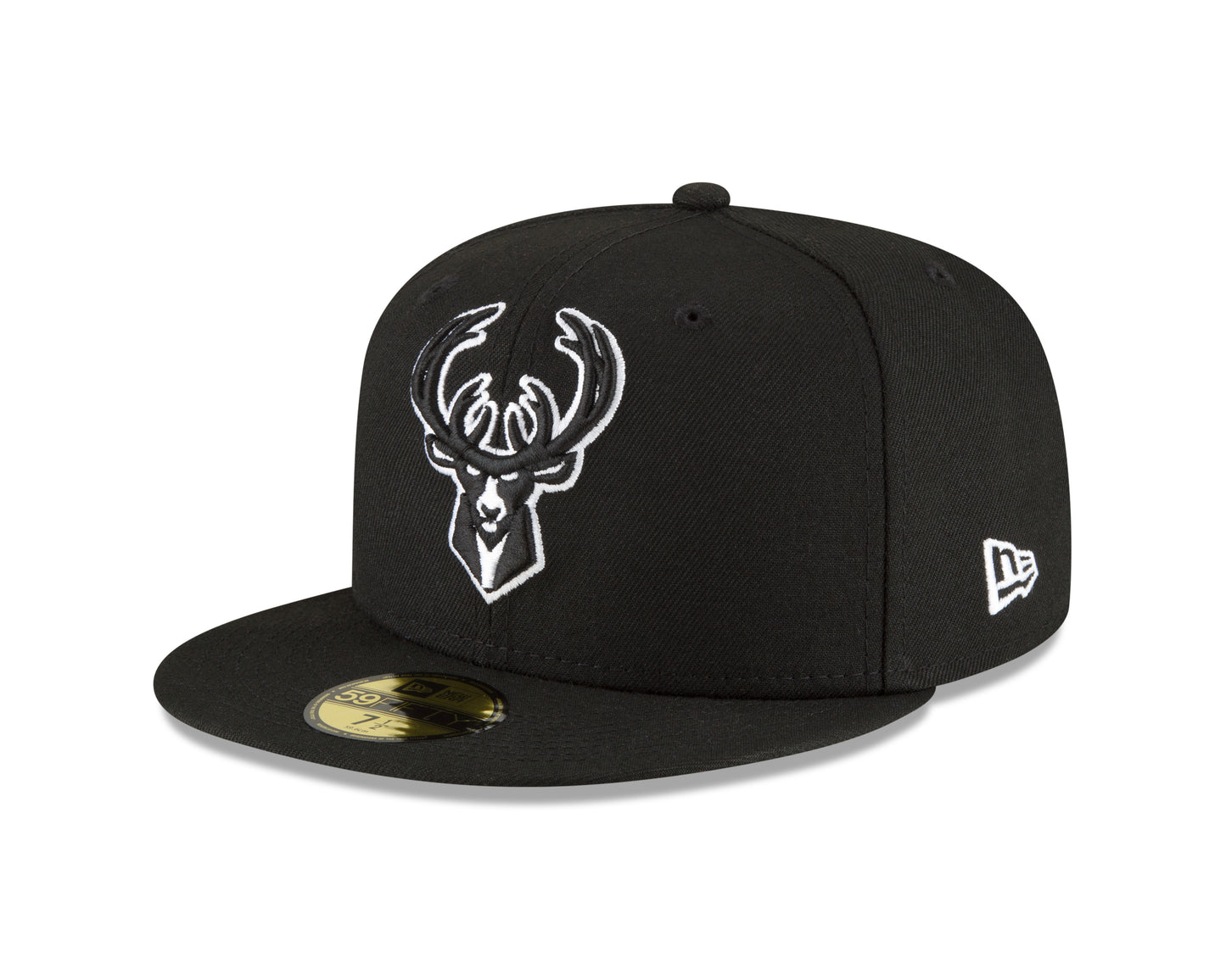 Milwaukee Bucks New Era Back Half Team 59FIFTY Fitted Hat - Black & White