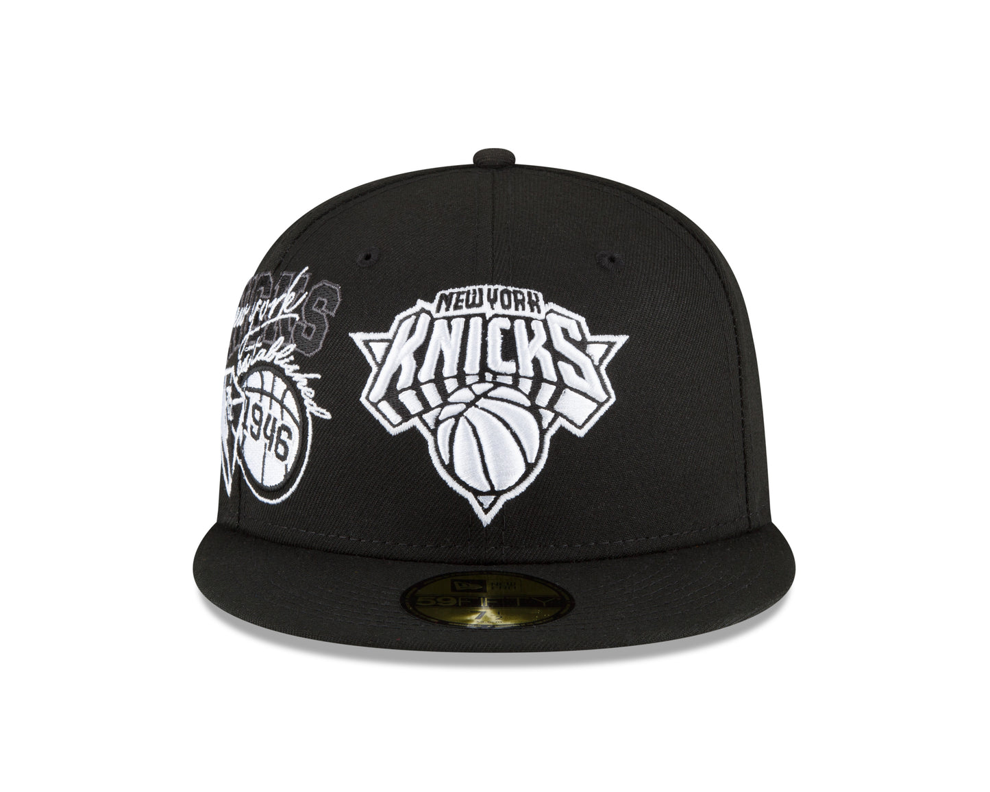 New York Knicks New Era Black and White Back Half 59fifty Fitted Hat