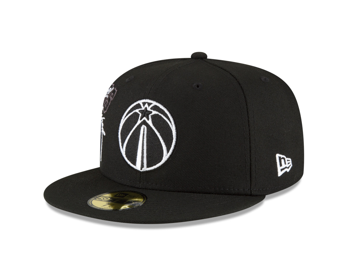 Washington Wizards New Era Black and White Back Half 59fifty Fitted Hat