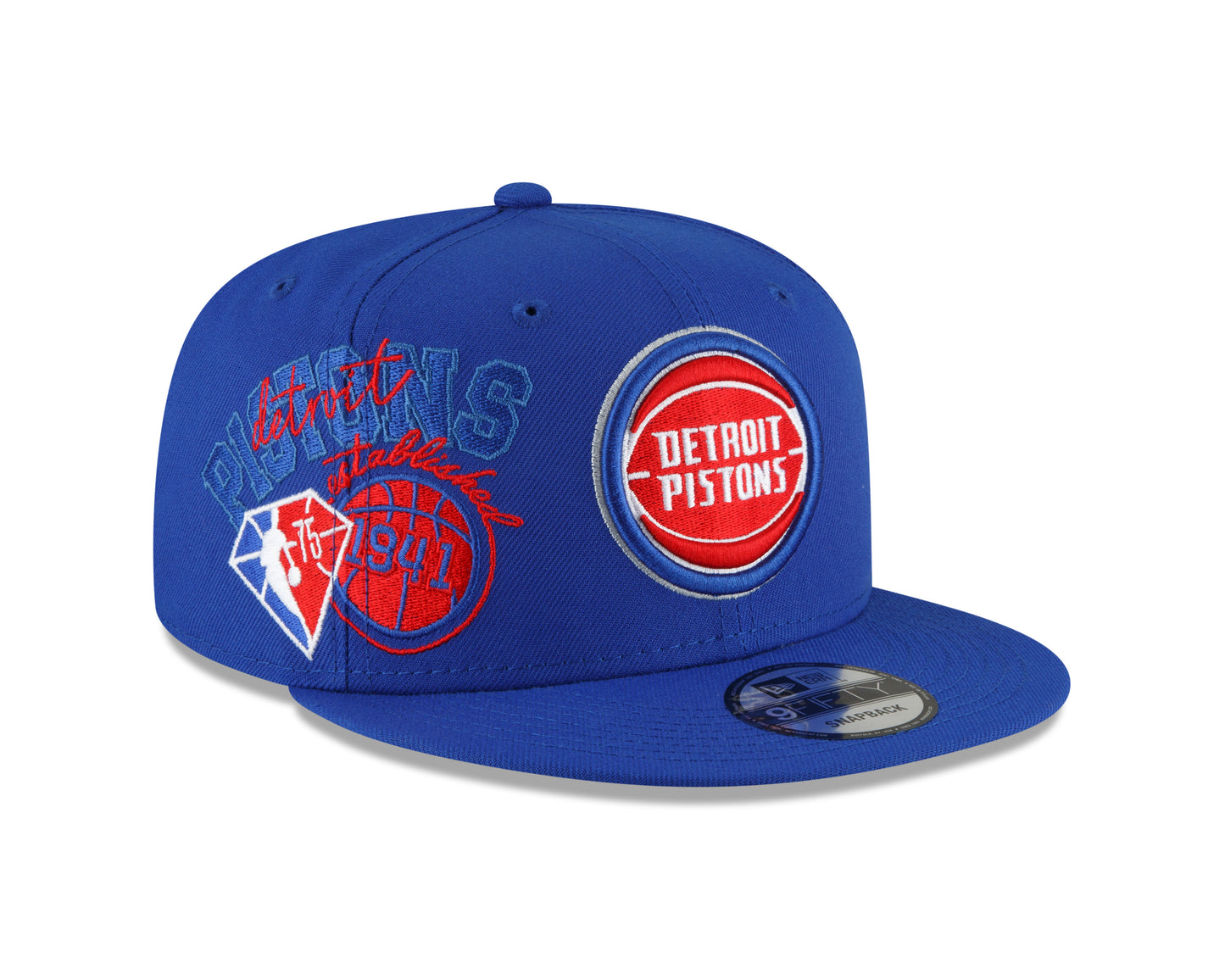 Detroit Pistons Authentic Back Half Series 9FIFTY Snap Back Hat - Blue