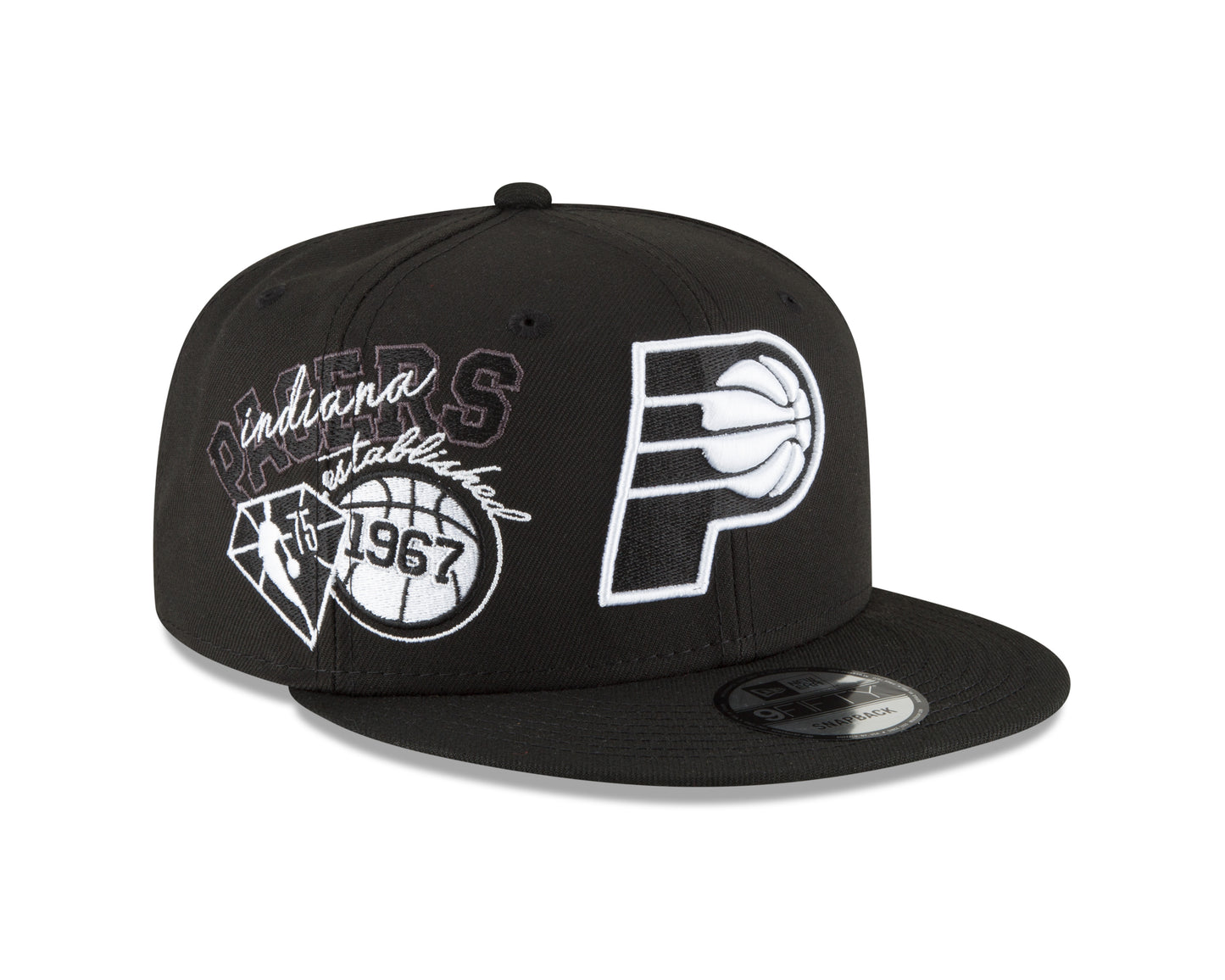 Indiana Pacers Black & White Back Half Series 9FIFTY Snap Back Hat
