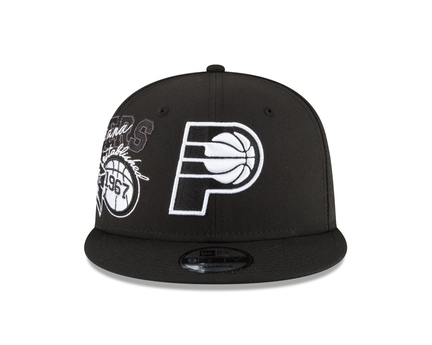 Indiana Pacers Black & White Back Half Series 9FIFTY Snap Back Hat
