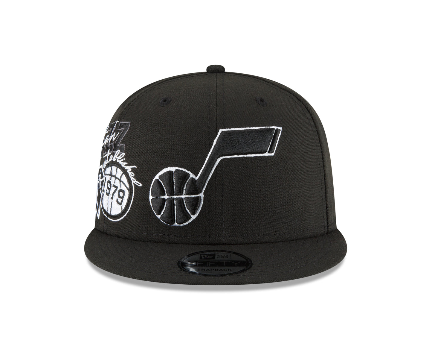 Utah Jazz Black & White Back Half Series 9FIFTY Snap Back Hat