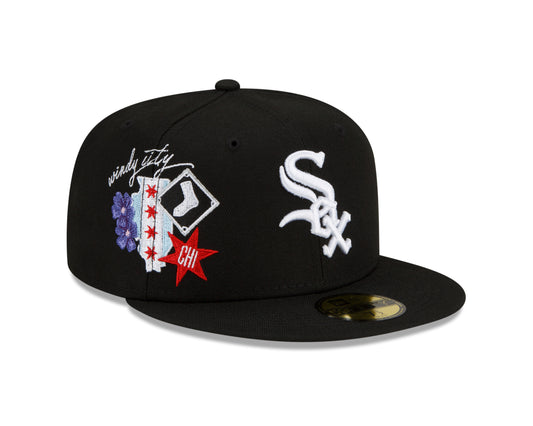 Chicago White Sox Black New Era City Cluster State Inspired 59FIFTY Fitted Hat