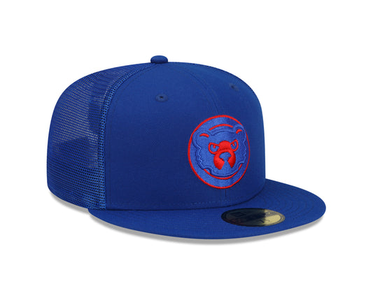 Chicago Cubs New Era Batting Practice 59Fifty Mesh Fitted Hat - Blue