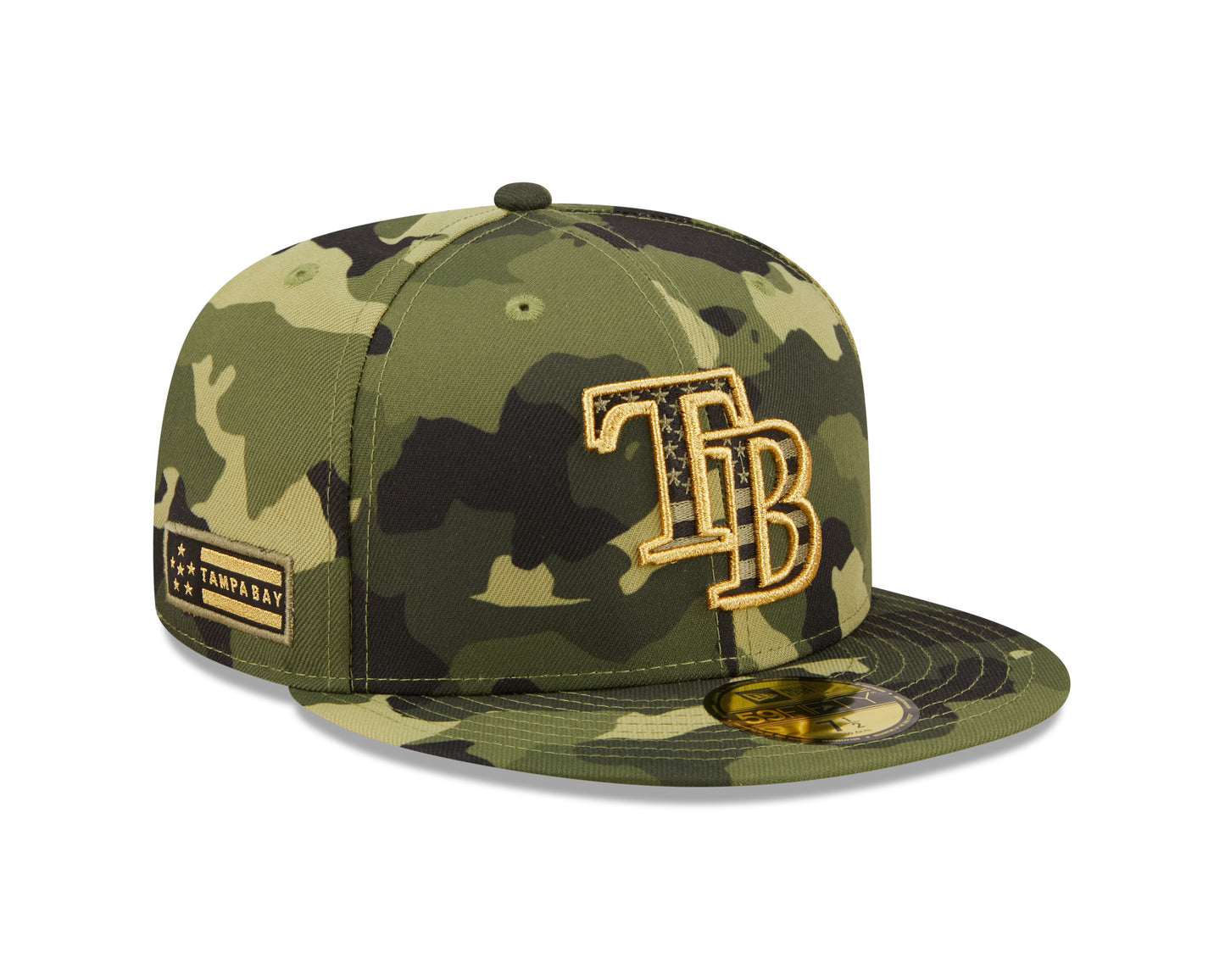 Tampa Bay Rays New Era Camo Armed Forces On-Field 59FIFTY Fitted Hat