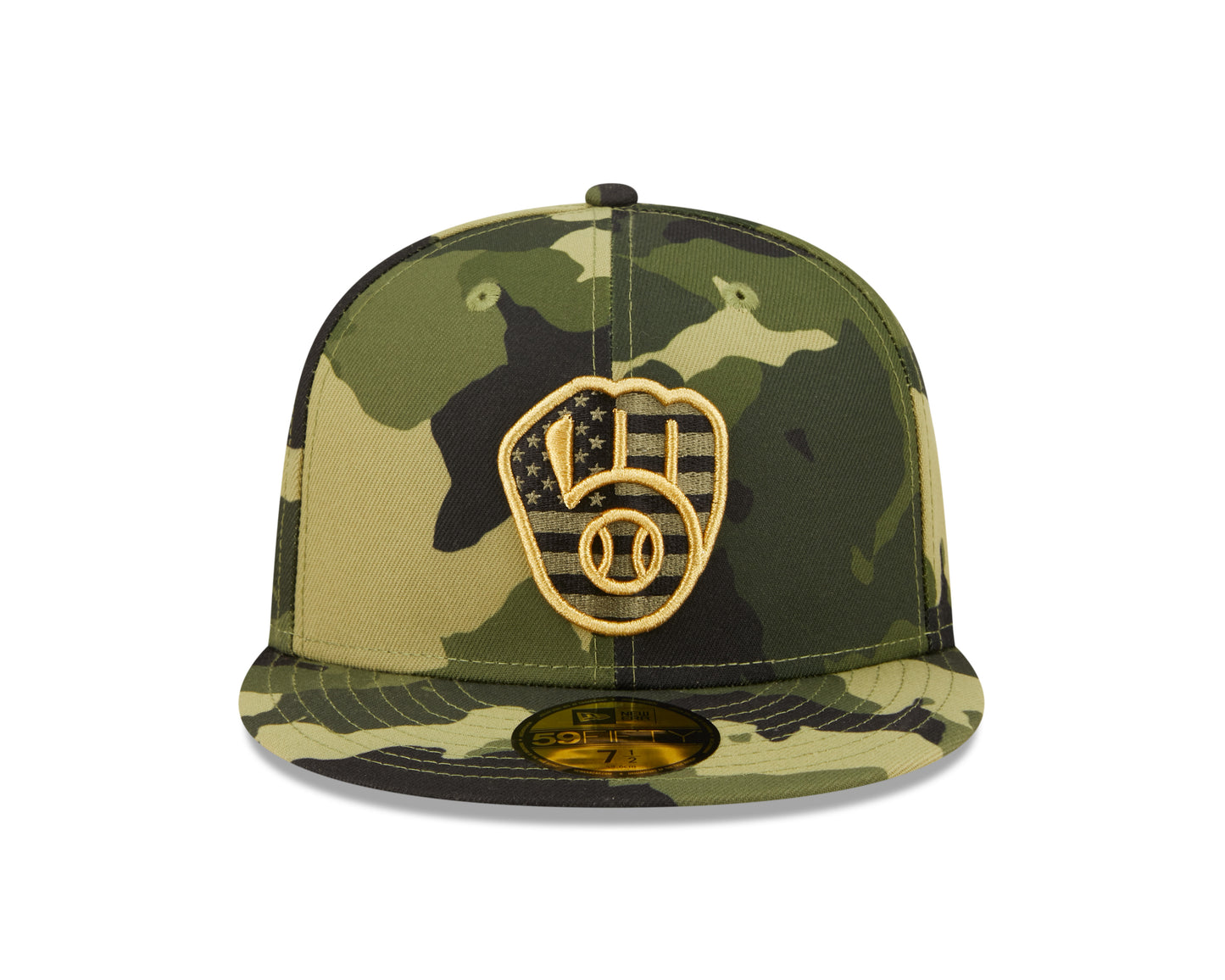 Milwaukee Brewers New Era Camo Armed Forces On-Field 59FIFTY Fitted Hat
