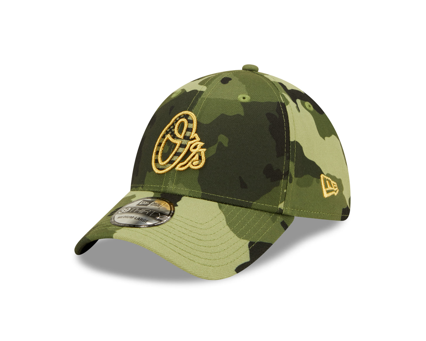 Baltimore Orioles New Era Camo Armed Forces Day On-Field 39Thirty Flex Fit Hat