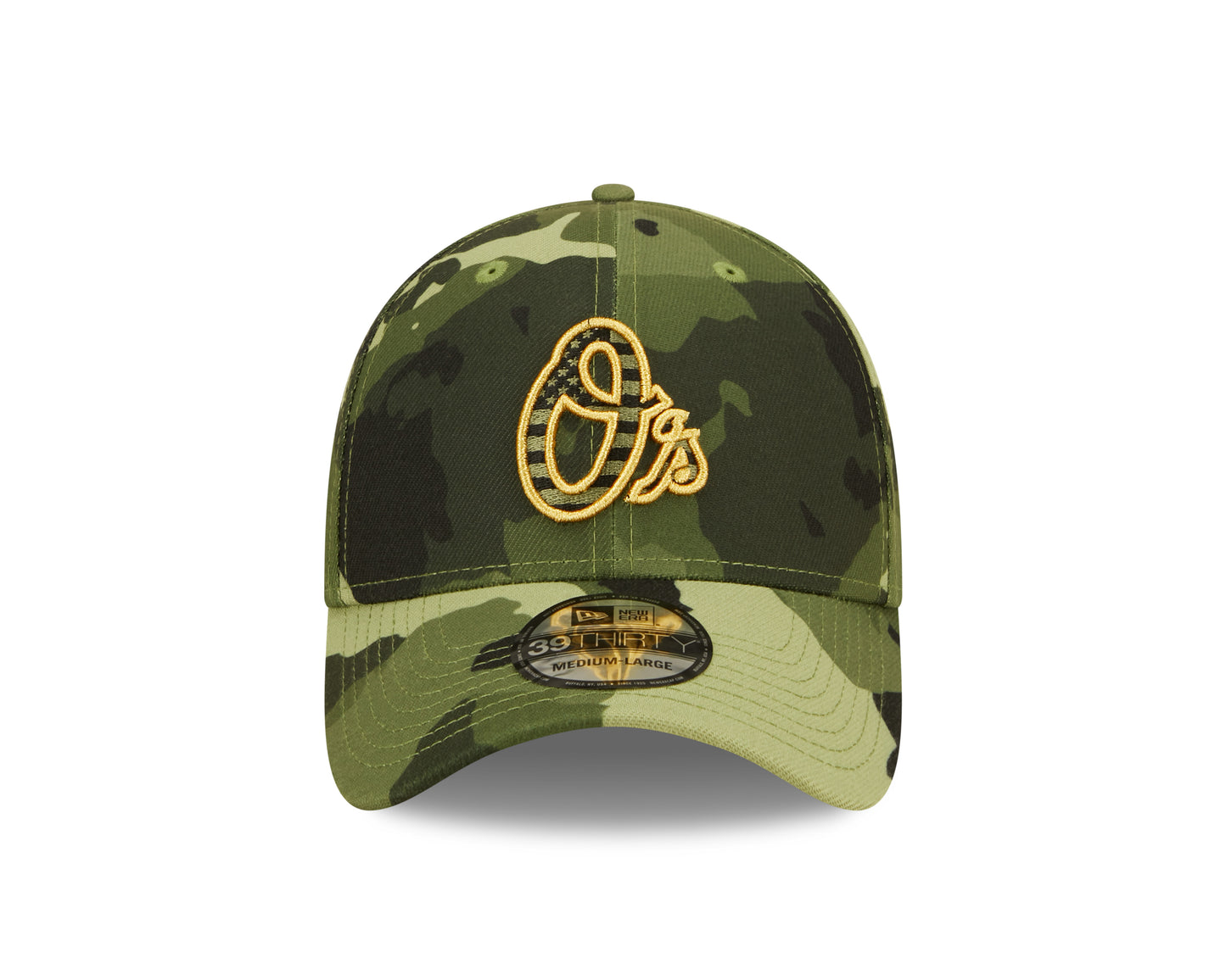 Baltimore Orioles New Era Camo Armed Forces Day On-Field 39Thirty Flex Fit Hat