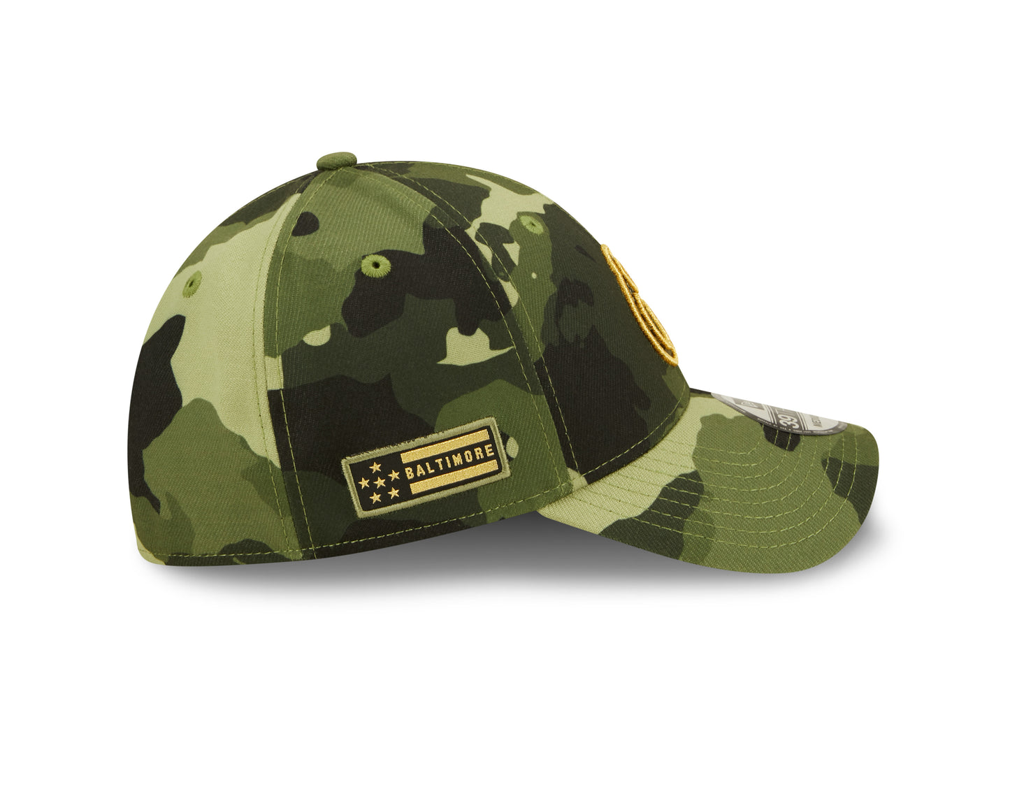 Baltimore Orioles New Era Camo Armed Forces Day On-Field 39Thirty Flex Fit Hat