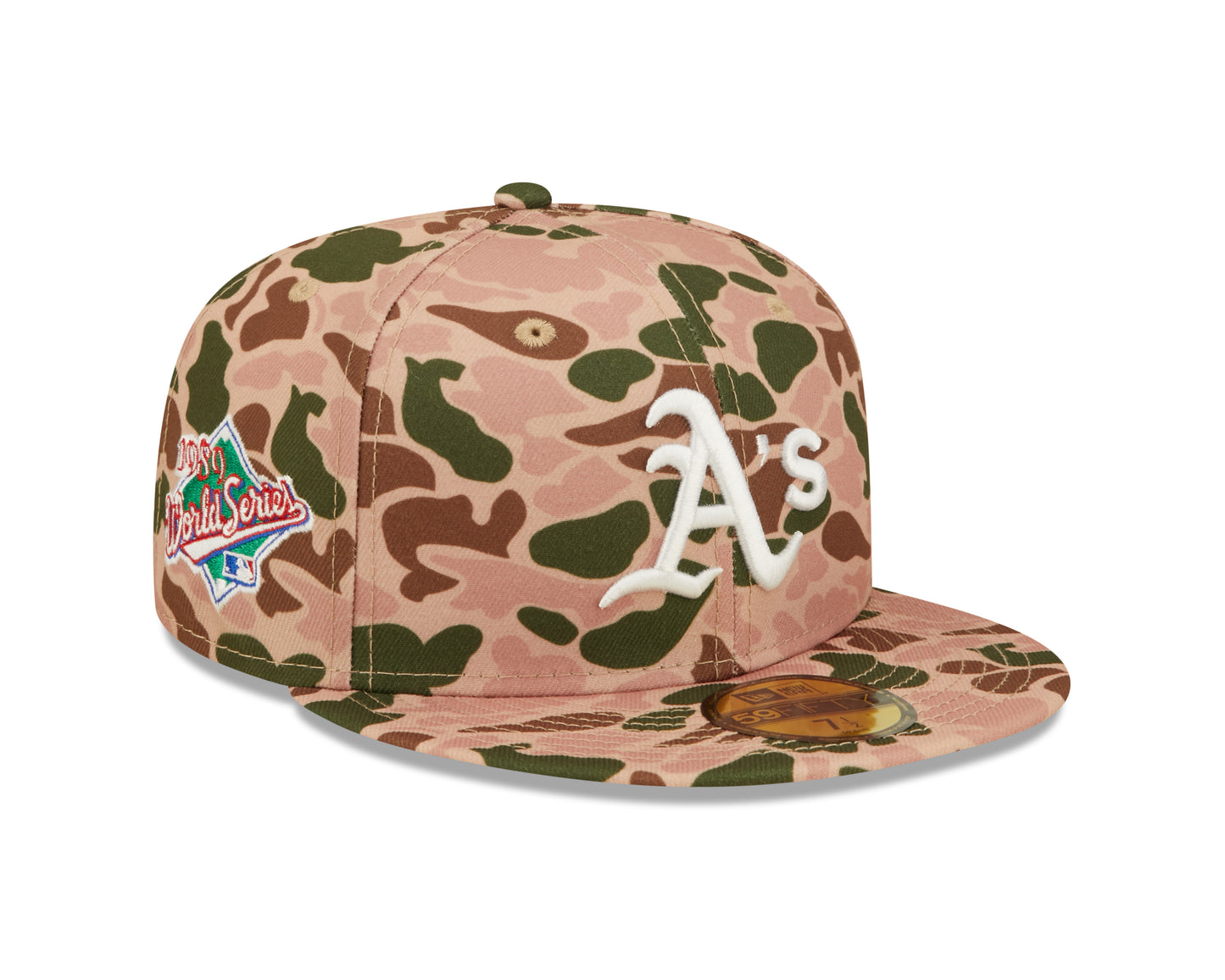 Oakland Athletics Duck Camo World Series 1989 Side Patch 59fifty Fitted Hat