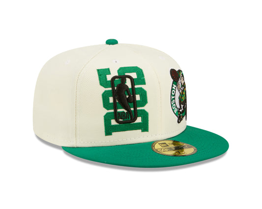 Boston Celtics New Era  NBA On Stage Draft 59fifty Fitted Hat- Cream