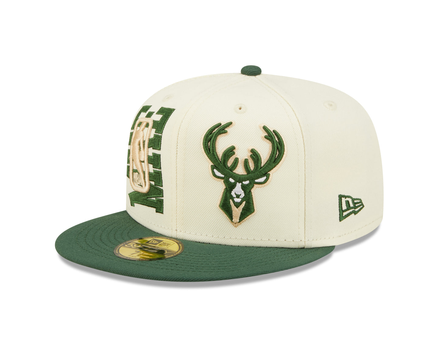 Milwaukee Bucks New Era NBA On Stage Draft 59fifty Fitted Hat- Cream
