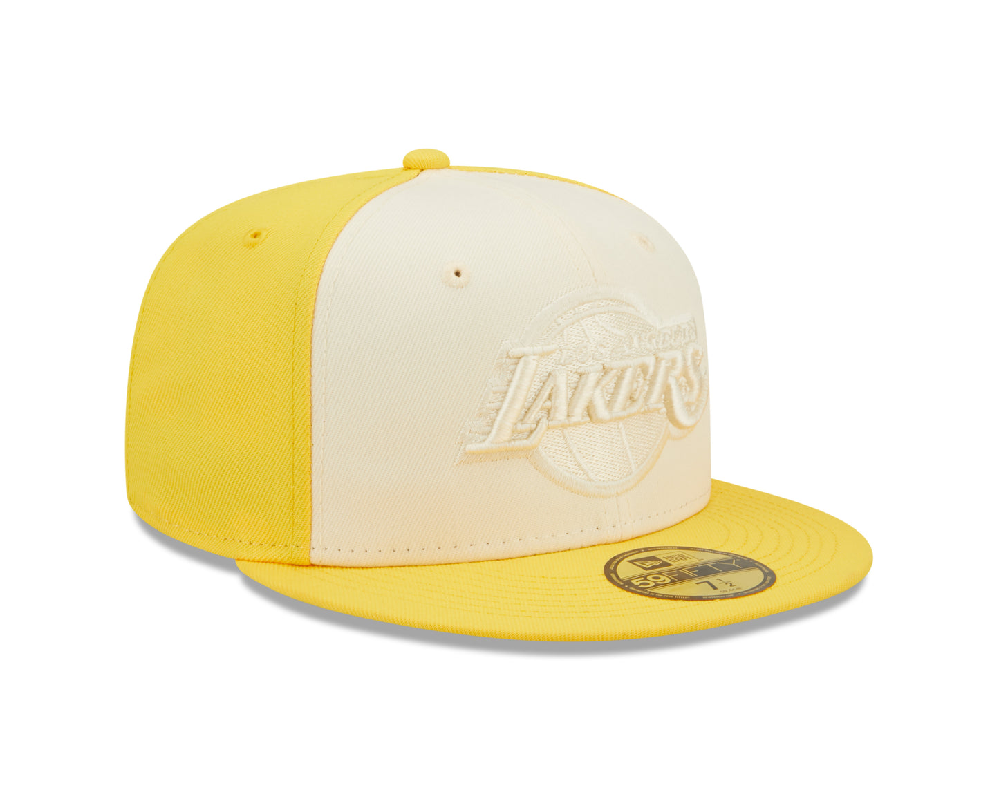 Los Angeles Lakers New Era Tonal 2 Tone Yellow/ Cream 59fifty Fitted Hat