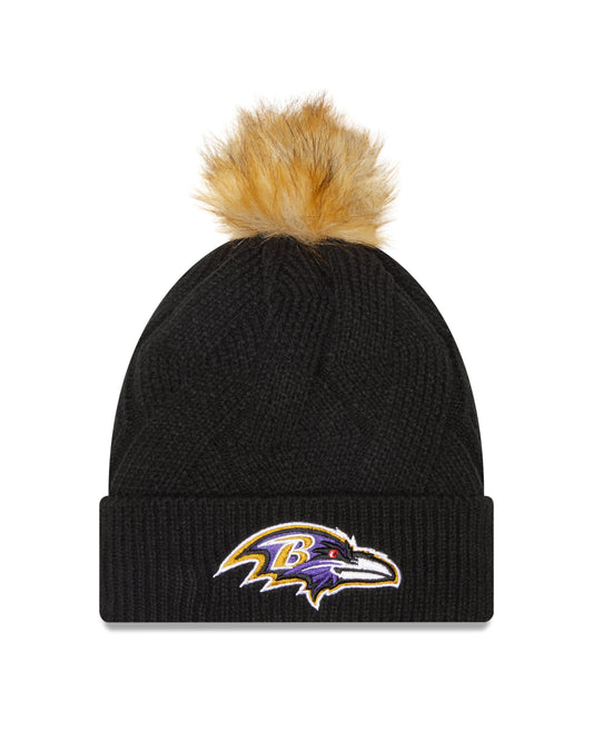 Baltimore Ravens New Era Women's Snowy Knit Hat- Black