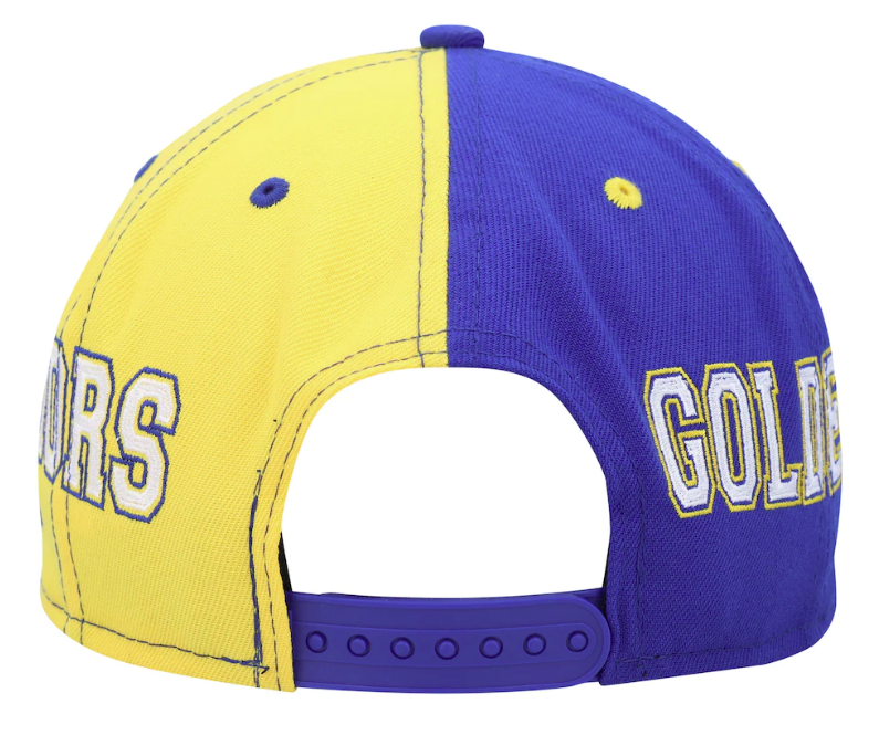 Golden State Warriors New Era Team Split 9FIFTY Snap Back Hat - Blue/Yellow